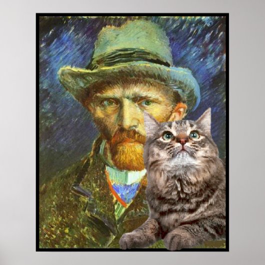Vincent van Gogh en zijn kat Poster (Voorkant)