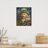 Vincent van Gogh en zijn kat Poster (Keuken)
