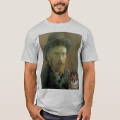 Vincent Van Gogh en zijn kat T-shirt (Voorkant)