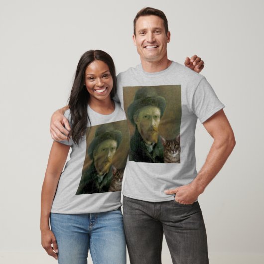 Vincent Van Gogh en zijn kat T-shirt (Unisex)