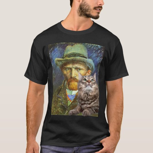 Vincent van Gogh en zijn kat T-shirt (Voorkant)
