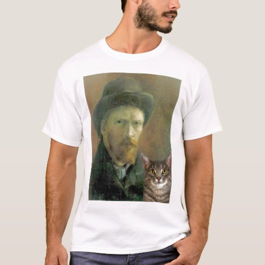 Vincent Van Gogh en zijn Tabby Cat T-shirt (Voorkant)