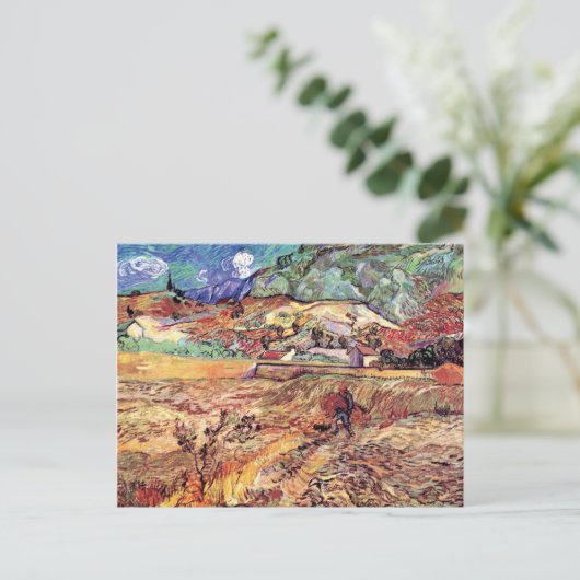 Vincent Van Gogh - Enclosed Wheat Field Fine Art Briefkaart (Staand voorkant)