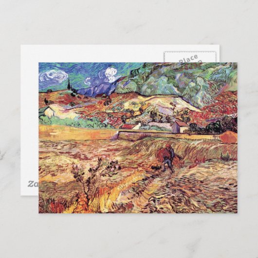 Vincent Van Gogh - Enclosed Wheat Field Fine Art Briefkaart (Voorkant / Achterkant)