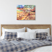 Vincent Van Gogh - Enclosed Wheat Field Fine Art Canvas Afdruk (Insitu (Slaapkamer))