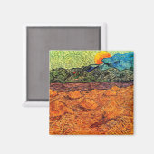 Vincent Van Gogh - Evening Landscape Rising Moon Magneet (Voorkant / Achterkant)