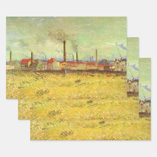 Vincent van Gogh - Fabrieken in Asnieres Inpakpapier Vel (Set)