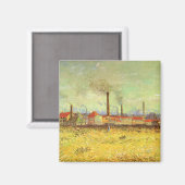 Vincent van Gogh - Fabrieken in Asnieres Magneet (Voorkant / Achterkant)