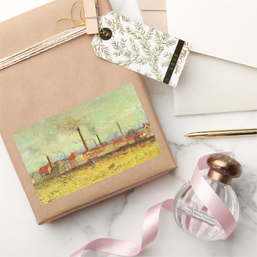 Vincent van Gogh - Fabrieken in Asnieres Rechthoekige Sticker (Geschenken)