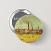 Vincent van Gogh - Fabrieken in Asnieres Ronde Button 5,7 Cm (Voorkant /achterkant)
