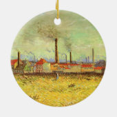 Vincent van Gogh - Fabrieken te Asnières Keramisch Ornament (Achterkant)