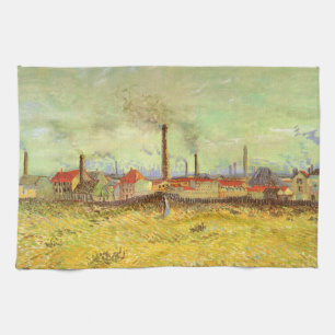 Vincent van Gogh - Fabrieken te Asnières Theedoek