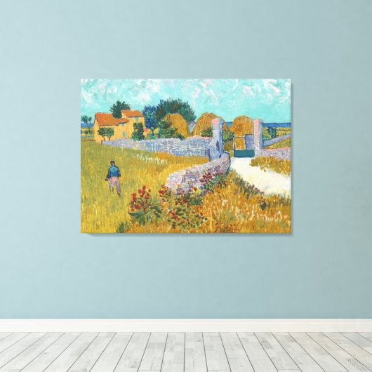 Vincent Van Gogh Farmhouse in Provence Canvas Afdruk (Insitu (Houten vloer))