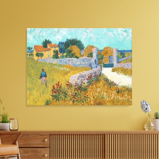 Vincent Van Gogh Farmhouse in Provence Canvas Afdruk (Insitu (Woonkamer))