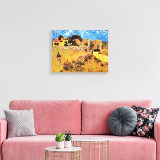 Vincent van Gogh - Farmhouse in Provence Fine Art Canvas Afdruk (Insitu (Woonkamer))