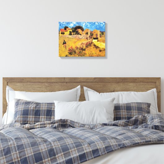 Vincent van Gogh - Farmhouse in Provence Fine Art Canvas Afdruk (Insitu (Slaapkamer))