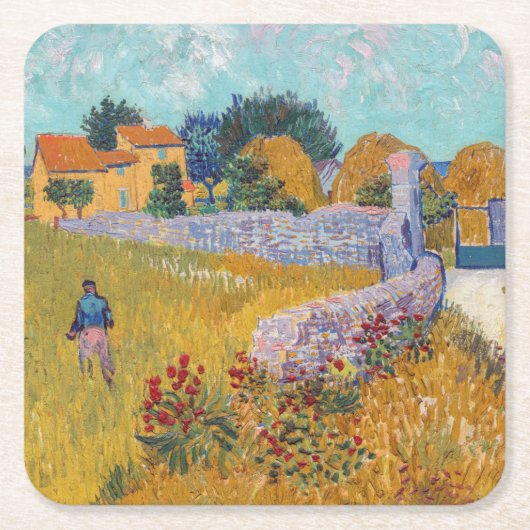 Vincent van Gogh - Farmhouse in Provence Kartonnen Onderzetters (Voorkant)