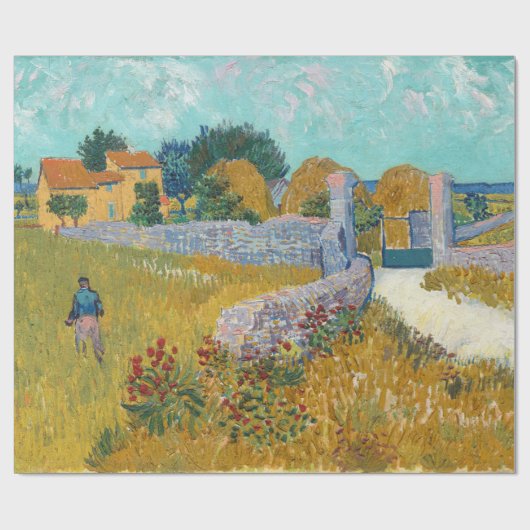 Vincent Van Gogh  Farmhouse in Provence Wra Cadeaupapier (Vlak)