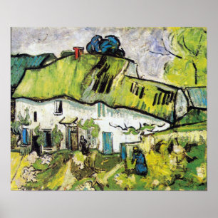 Vincent van Gogh Farmhouse met Two Figures Poster