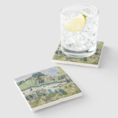 Vincent van Gogh - Farmhouse met Two Figures Stenen Onderzetter (Zijkant)