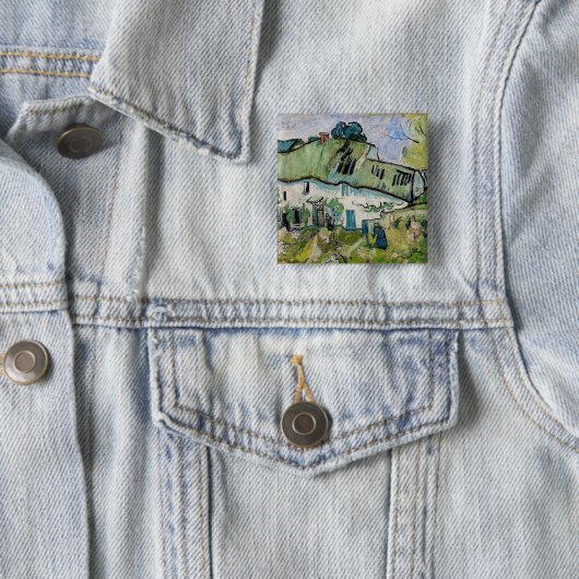 Vincent van Gogh - Farmhouse met Two Figures Vierkante Button 5,1 Cm (In situ)