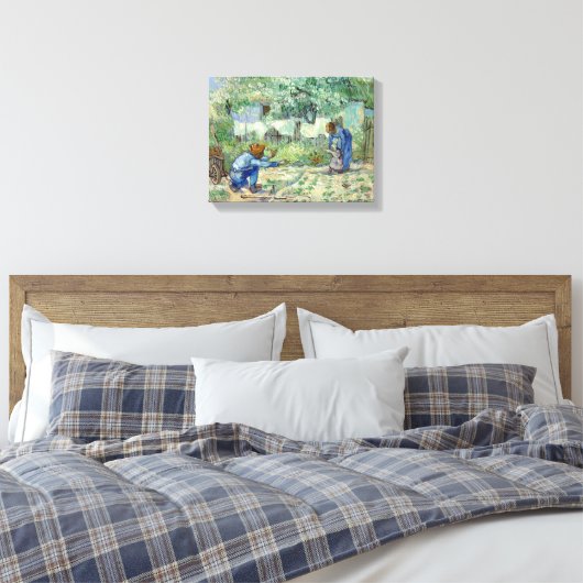 Vincent van Gogh First Steps, na Millet Canvas Afdruk (Insitu (Slaapkamer))