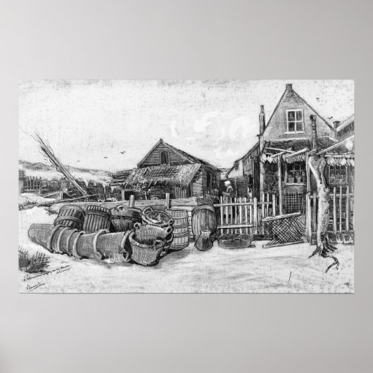 Vincent van Gogh | Fish drying barn, Scheveningen Poster (Voorkant)