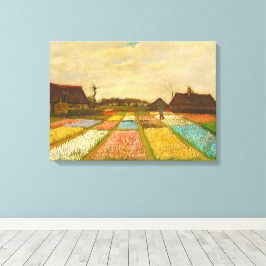 Vincent van Gogh Flower Beds in Nederland Canvas Afdruk (Insitu (Houten vloer))