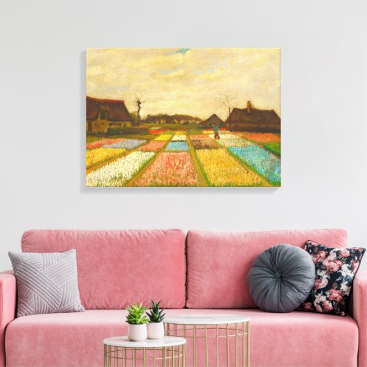 Vincent van Gogh Flower Beds in Nederland Canvas Afdruk (Insitu (Woonkamer))