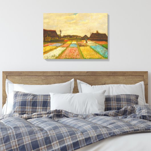 Vincent van Gogh Flower Beds in Nederland Canvas Afdruk (Insitu (Slaapkamer))