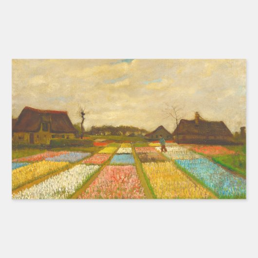 Vincent van Gogh Flower Beds in Nederland Rechthoekige Sticker (Voorkant)