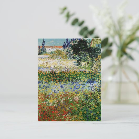 Vincent van Gogh - Flowering Garden Briefkaart (Staand voorkant)