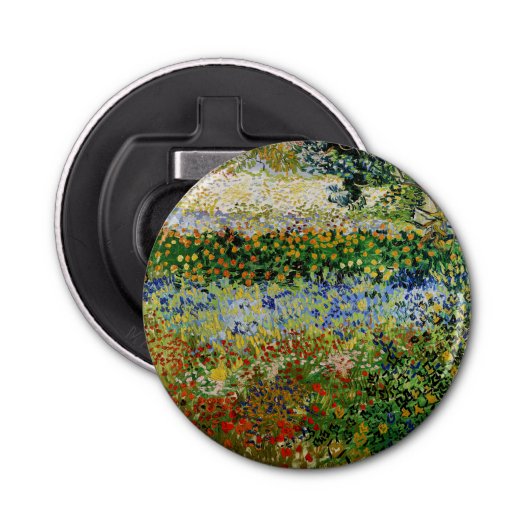 Vincent van Gogh - Flowering Garden Button Flesopener (Voorkant)