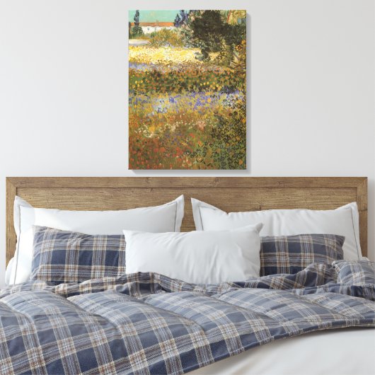 Vincent van Gogh - Flowering Garden Canvas Afdruk (Insitu (Slaapkamer))