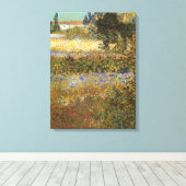 Vincent van Gogh - Flowering Garden Canvas Afdruk (Insitu (Houten vloer))