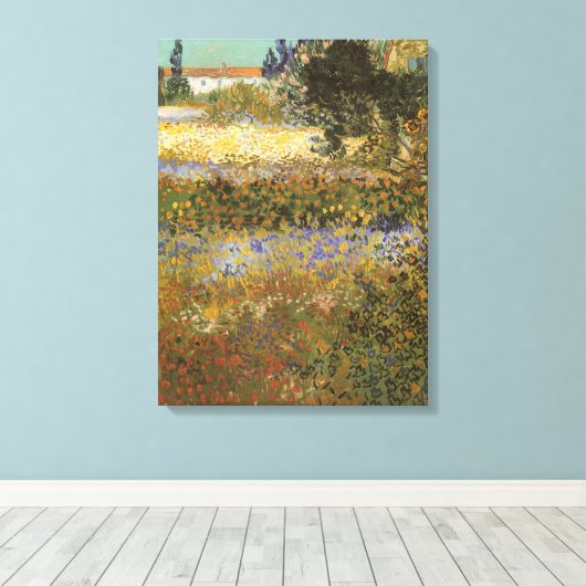 Vincent van Gogh - Flowering Garden Canvas Afdruk (Insitu (Houten vloer))