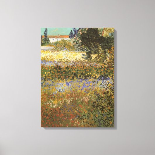 Vincent van Gogh - Flowering Garden Canvas Afdruk (Voorkant)