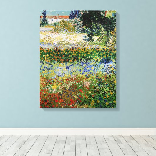 Vincent van Gogh - Flowering Garden Canvas Afdruk (Insitu (Houten vloer))