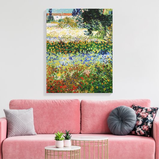 Vincent van Gogh - Flowering Garden Canvas Afdruk (Insitu (Woonkamer))