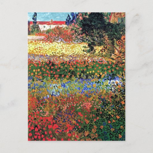 Vincent Van Gogh - Flowering Garden Fine Art Briefkaart (Voorkant)