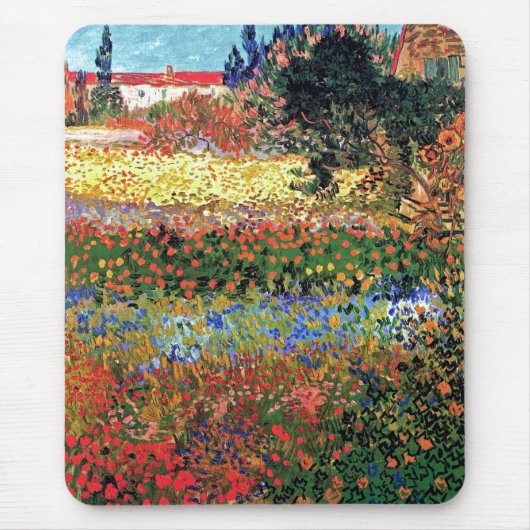 Vincent Van Gogh - Flowering Garden Fine Art Muismat (Voorkant)