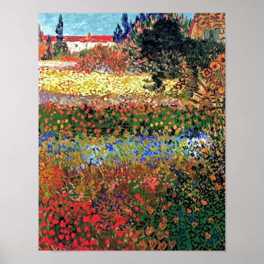 Vincent Van Gogh - Flowering Garden Fine Art Poster (Voorkant)