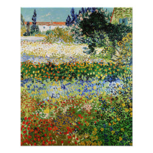 Vincent van Gogh - Flowering Garden Foto Afdruk