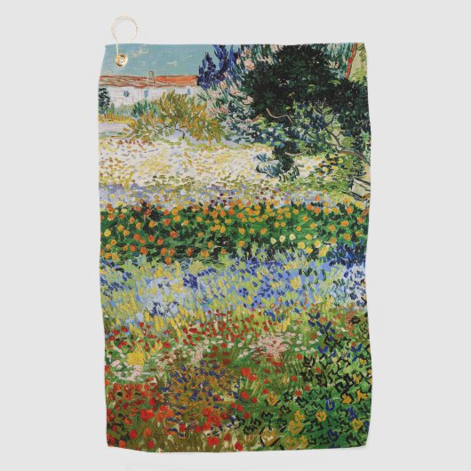 Vincent van Gogh - Flowering Garden Golfhanddoek (Voorkant)