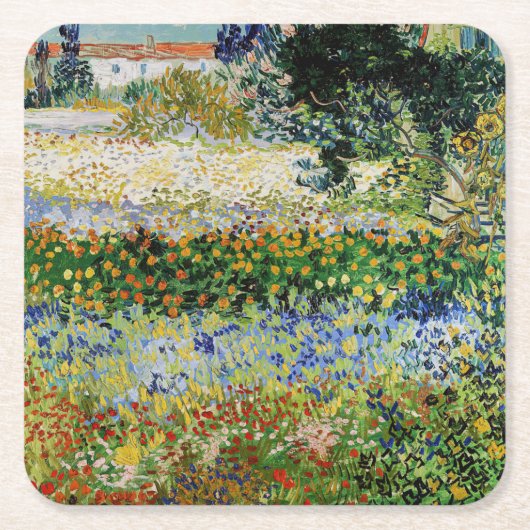 Vincent van Gogh - Flowering Garden Kartonnen Onderzetters (Voorkant)
