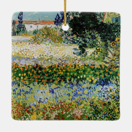 Vincent van Gogh - Flowering Garden Keramisch Ornament (Achterkant)