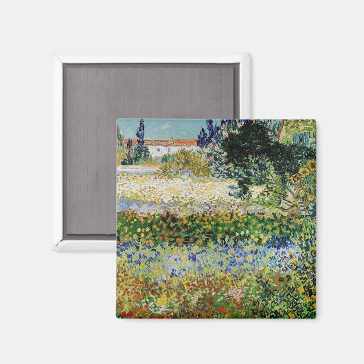 Vincent van Gogh - Flowering Garden Magneet (Voorkant / Achterkant)