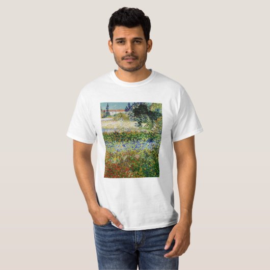 Vincent van Gogh - Flowering Garden T-shirt (Voorkant volledig)