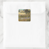 Vincent van Gogh - Flowering Garden Vierkante Sticker (Tas)