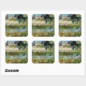 Vincent van Gogh - Flowering Garden Vierkante Sticker (Vel)